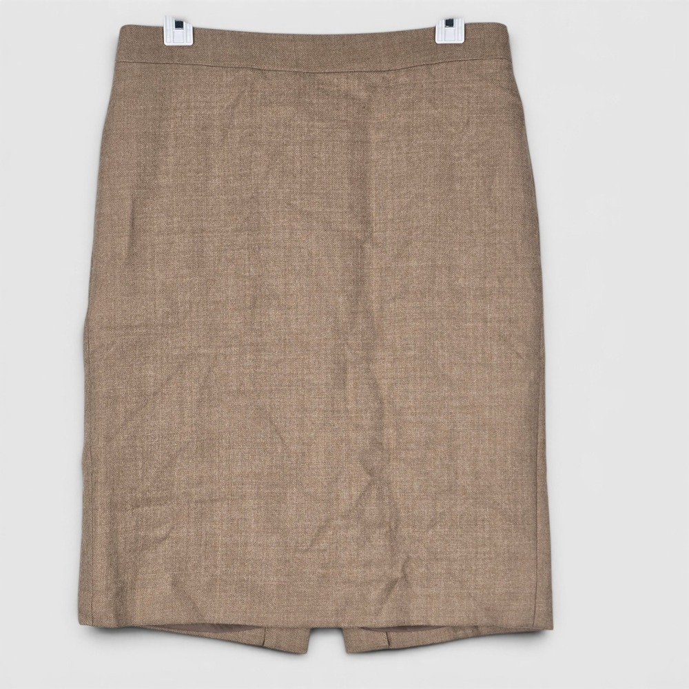 J.Crew‎ No. 2 Pencil Skirt 100% Wool Brown Taupe Office Womens size 6